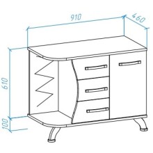 Тумба с раковиной красный глянец/черный глянец 91 см Bellezza Рио 4633615142214 + 4620008193823