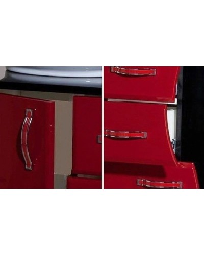 Тумба с раковиной красный глянец/черный глянец 91 см Bellezza Рио 4633615142214 + 4620008193823