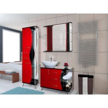 Тумба с раковиной красный глянец/черный глянец 91 см Bellezza Рио 4633615142214 + 4620008193823