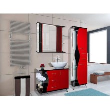 Тумба с раковиной красный глянец/черный глянец 91 см Bellezza Рио 4633615141217 + 4620008193823