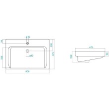 Тумба с раковиной бежевый глянец/белый глянец 60 см Bellezza Рокко 4635309670072 + 4620000148562