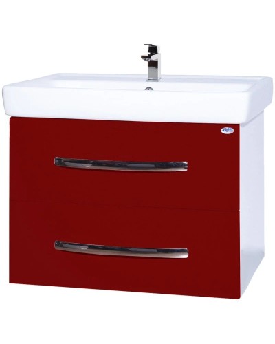 Тумба с раковиной красный глянец/белый глянец 60 см Bellezza Рокко 4635309670034 + 4620000148562