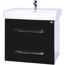 Тумба с раковиной черный глянец/белый глянец 60 см Bellezza Рокко 4635309670041 + 4620000148562