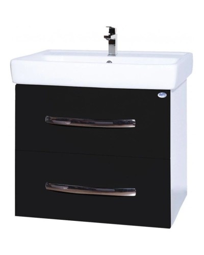 Тумба с раковиной черный глянец/белый глянец 60 см Bellezza Рокко 4635309670041 + 4620000148562