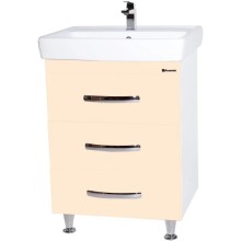 Тумба с раковиной бежевый глянец/белый глянец 60 см Bellezza Рокко 4635309660073 + 4620000148562