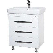 Тумба с раковиной белый глянец 60 см Bellezza Рокко 4635309660011 + 4620000148562