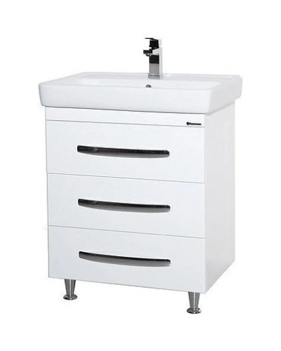 Тумба с раковиной белый глянец 60 см Bellezza Рокко 4635309660011 + 4620000148562