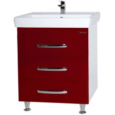 Тумба с раковиной красный глянец/белый глянец 60 см Bellezza Рокко 4635309660035 + 4620000148562