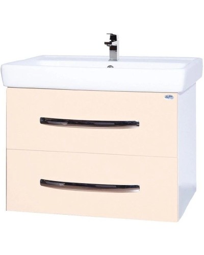 Тумба с раковиной бежевый глянец/белый глянец 70 см Bellezza Рокко 4635311670077 + 4620000148555