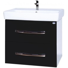 Тумба с раковиной черный глянец/белый глянец 70 см Bellezza Рокко 4635311670046 + 4620000148555