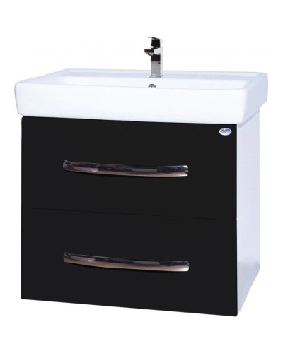Тумба с раковиной черный глянец/белый глянец 70 см Bellezza Рокко 4635311670046 + 4620000148555