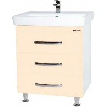 Тумба с раковиной бежевый глянец/белый глянец 70 см Bellezza Рокко 4635311660078 + 4620000148555