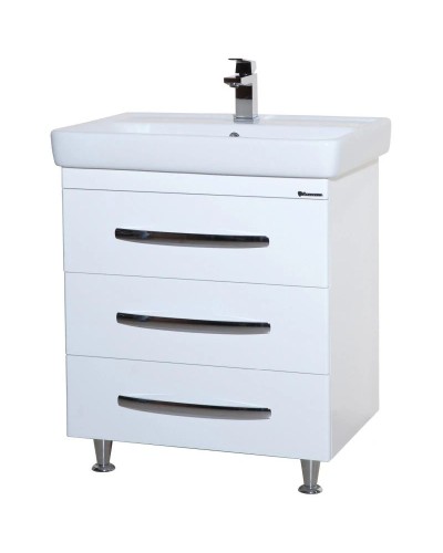 Тумба с раковиной белый глянец 70 см Bellezza Рокко 4635311660016 + 4620000148555