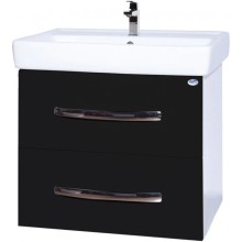 Тумба с раковиной черный глянец/белый глянец 80 см Bellezza Рокко 4635313670044 + 4620000148579