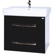 Тумба с раковиной черный глянец/белый глянец 80 см Bellezza Рокко 4635313670044 + 4620000148579