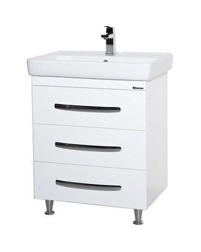 Тумба с раковиной белый глянец 80 см Bellezza Рокко 4635313660014 + 4620000148579