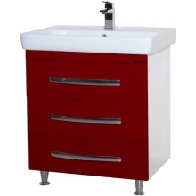 Тумба с раковиной красный глянец/белый глянец 80 см Bellezza Рокко 4635313660038 + 4620000148579