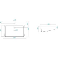Тумба с раковиной черный глянец/белый глянец 80 см Bellezza Рокко 4635313660045 + 4620000148579