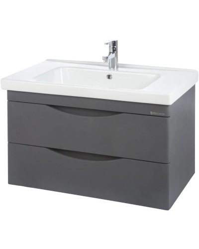 Тумба с раковиной серебро 100,5 см Bellezza Санриса 4630117270360 + 4660018641259