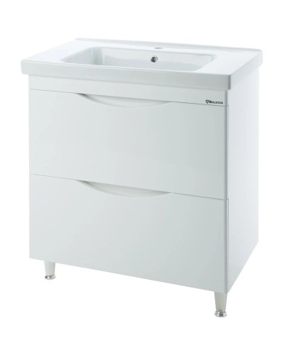 Тумба с раковиной белый глянец 100,5 см Bellezza Санриса 4630117000011 + 4660018641259