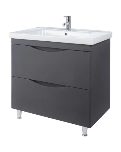 Тумба с раковиной серебро 100,5 см Bellezza Санриса 4630117110369 + 4660018641259