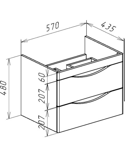Тумба с раковиной белый глянец 60,5 см Bellezza Санриса 4630109180011 + 4690311076861