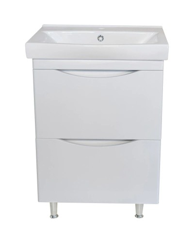 Тумба с раковиной белый глянец 60,5 см Bellezza Санриса 4630109660018 + 4690311076861