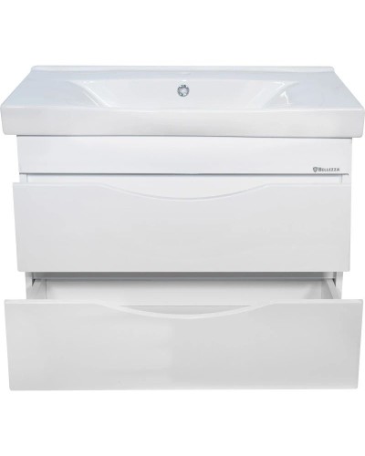 Тумба с раковиной белый глянец 80,5 см Bellezza Санриса 4630113180014 + 4690311076878