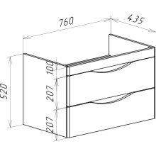 Тумба с раковиной орех 80,5 см Bellezza Санриса 4630113180434 + 4690311076878