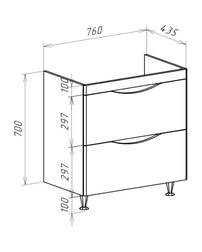 Тумба с раковиной капучино 80,5 см Bellezza Санриса 4630113660455 + 4690311076878