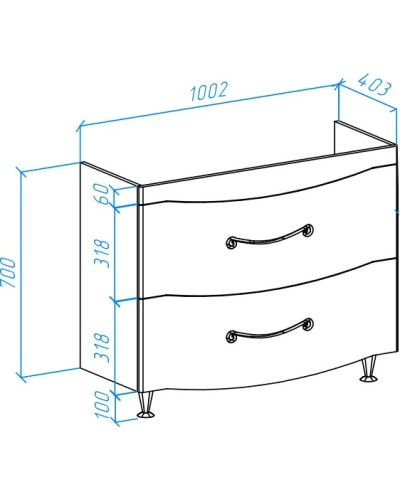 Тумба с раковиной капучино 103 см Bellezza Сесилия 4639718110457 + 4640021061800