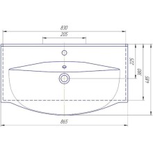 Тумба с раковиной капучино 86,5 см Bellezza Сесилия 4639714110451 + 4640021060780
