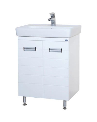 Тумба с раковиной белый глянец 60 см Bellezza Сиена 4633909660011 + 4620000148562