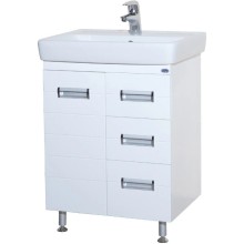 Тумба с раковиной белый глянец 60 см 2 ящика Bellezza Сиена 4633909670010 + 4620000148562