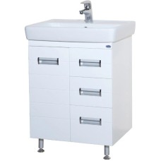 Тумба с раковиной белый глянец 60 см 2 ящика Bellezza Сиена 4633909670010 + 4620000148562