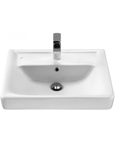 Тумба с раковиной белый глянец 60 см 2 ящика Bellezza Сиена 4633909670010 + 4620000148562