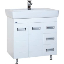 Тумба с раковиной белый глянец 80 см 3 ящика Bellezza Сиена 4633913080010 + 4620000148579