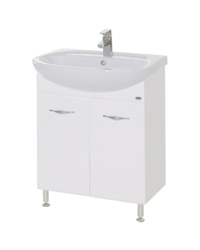 Тумба с раковиной белый глянец 66,5 см Bellezza Стелла 4636010000011 + 4620000141426