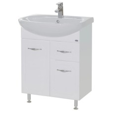 Тумба с раковиной белый глянец 66,5 см Bellezza Стелла 4636010090012 + 4620000141426