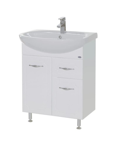 Тумба с раковиной белый глянец 66,5 см Bellezza Стелла 4636010090012 + 4620000141426