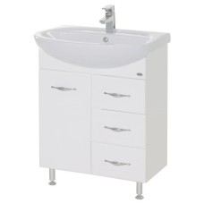 Тумба с раковиной белый глянец 66,5 см Bellezza Стелла 4636010140014 + 4620000141426