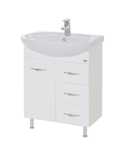 Тумба с раковиной белый глянец 66,5 см Bellezza Стелла 4636010140014 + 4620000141426