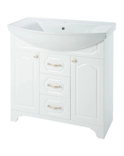 Тумба с раковиной белый глянец 106,5 см Bellezza Тиффани 4630518110012 + 4620008197340