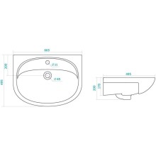 Тумба с раковиной белый глянец 66,5 см Bellezza Стелла 4636010140014 + 4620000141426