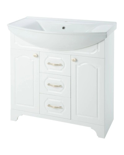 Тумба с раковиной белый глянец 76 см Bellezza Тиффани 4630512110018 + 4620008197470