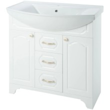 Тумба с раковиной белый глянец 86,5 см Bellezza Тиффани 4630514110016 + 4620008197357