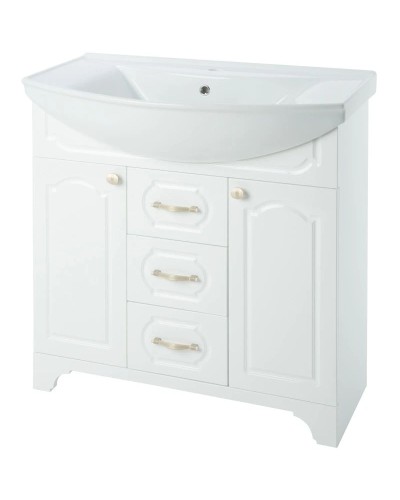 Тумба с раковиной белый глянец 86,5 см Bellezza Тиффани 4630514110016 + 4620008197357