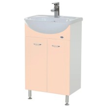 Тумба с раковиной бежевый глянец/белый глянец 46 см Bellezza Уют 4635023000070 + 4620008192741