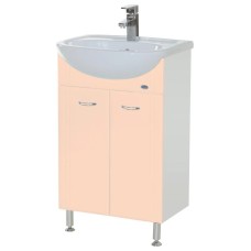 Тумба с раковиной бежевый глянец/белый глянец 46 см Bellezza Уют 4635023000070 + 4620008192741