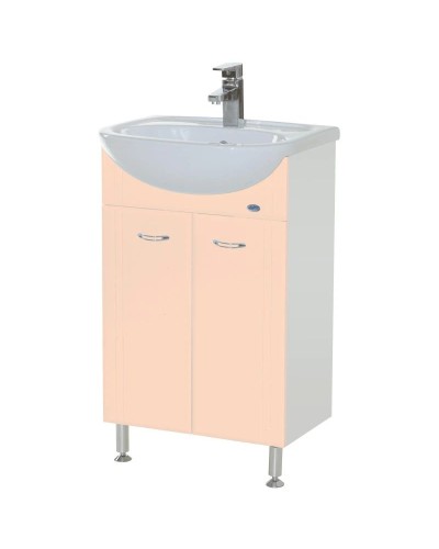 Тумба с раковиной бежевый глянец/белый глянец 55,6 см Bellezza Уют 4635008240071 + 4620008192765